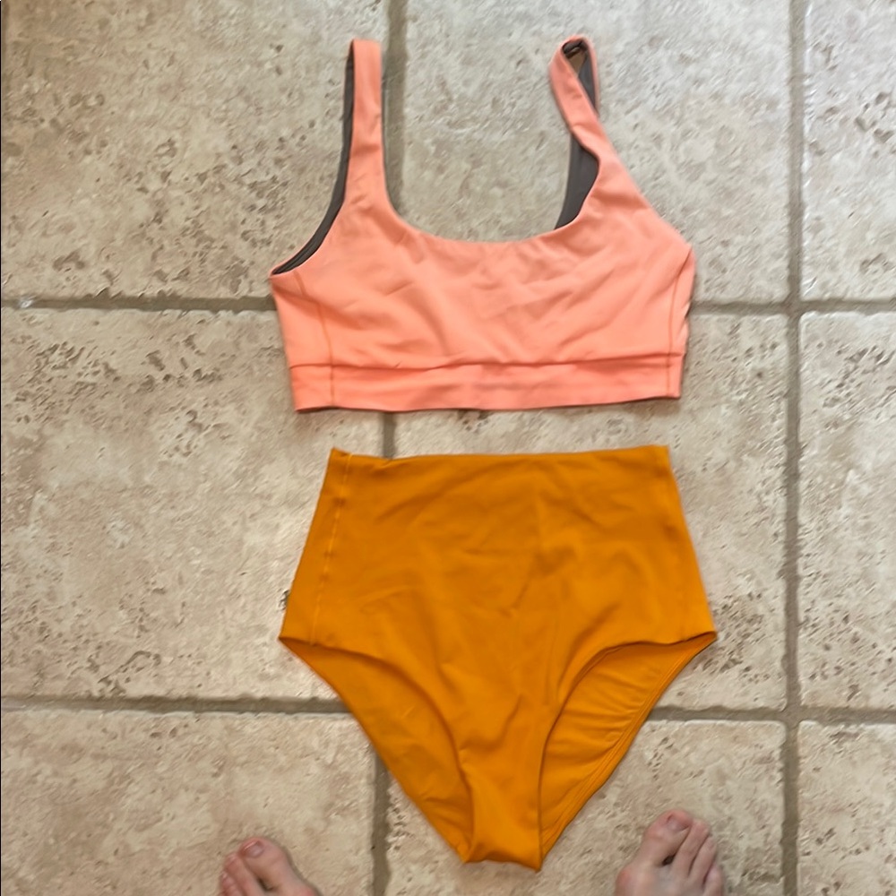 Left On Friday Vibrant Peach and Orange Swimwear